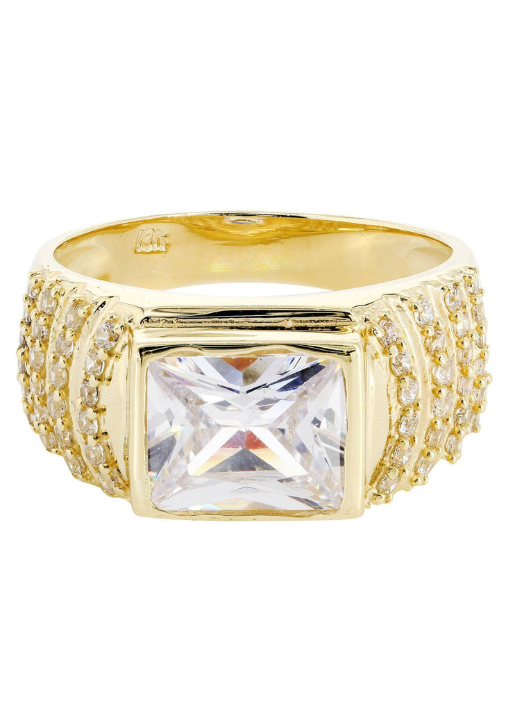Rock Crystal & Cz 10K Yellow Gold Mens Ring. | 7.8 Grams MEN'S RINGS FROST NYC 