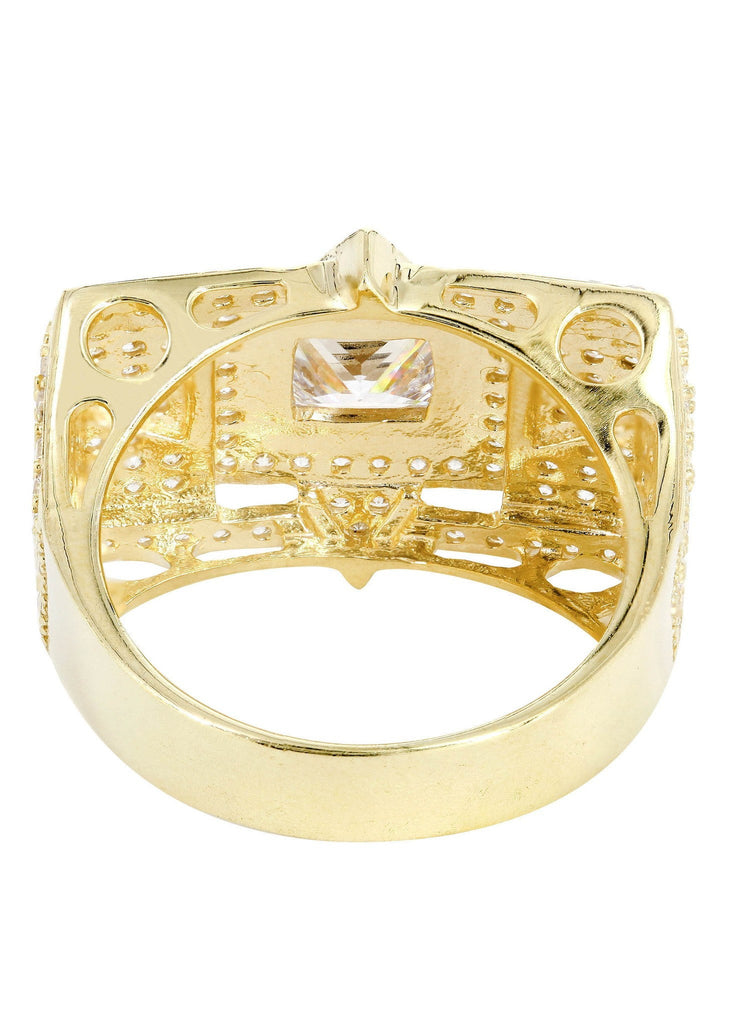 Rock Crystal & Cz 10K Yellow Gold Mens Ring. | 12.9 Grams MEN'S RINGS FROST NYC 