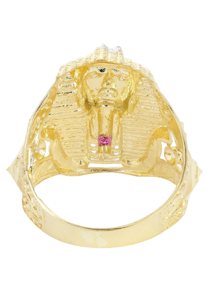Pharoh & Ruby 10K Yellow Gold Mens Ring. | 5.9 Grams MEN'S RINGS FROST NYC 