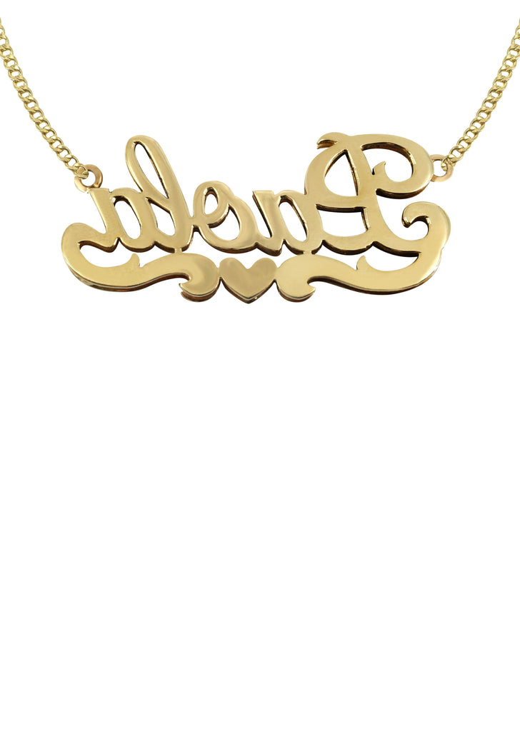 14K Ladies Heart Name Plate Necklace | Appx. 7.9 Grams Name Plate Manufacturer 16 