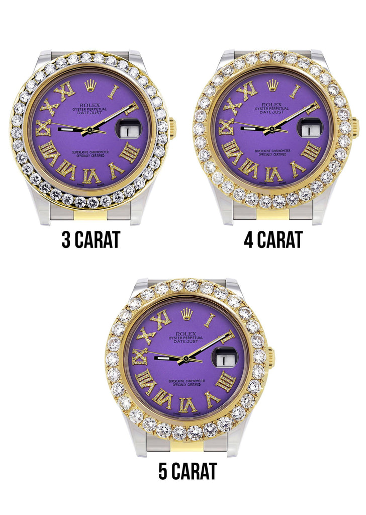 Rolex Datejust II Watch | 41 MM | Custom Purple Roman Dial | Oyster Band CUSTOM ROLEX FrostNYC 