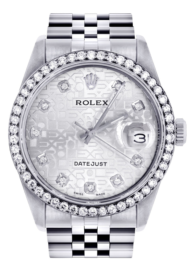 Diamond Rolex Datejust Watch | 36 MM | Diamond Rolex Textured Jubilee Dial | Jubilee Band CUSTOM ROLEX FROST NYC 