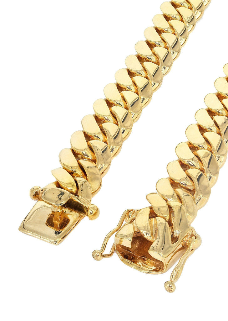 Mens Chain - Solid Miami Cuban Link 10K Gold MEN'S CHAINS FROST NYC 