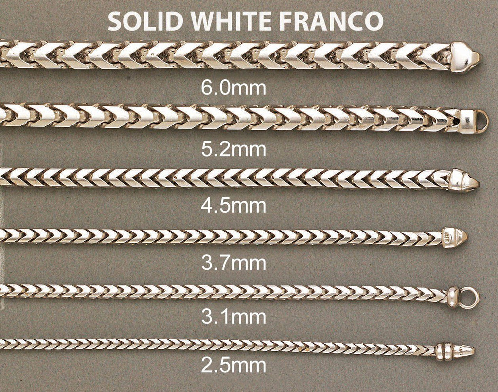 White Gold Chain - Mens Solid Franco Chain 10K White Gold MEN'S CHAINS FROST NYC 