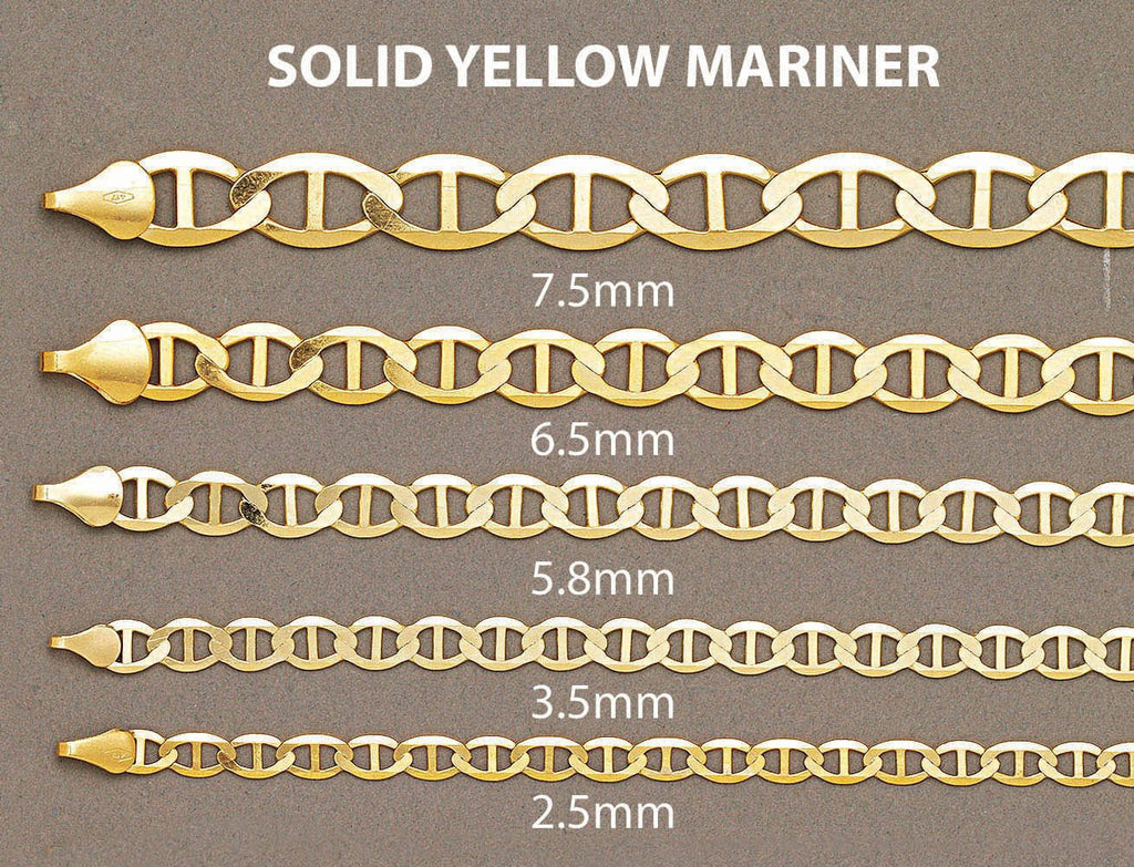 Gold Chain - Mens Solid Mariner Chain 10K Gold MEN'S CHAINS FROST NYC 