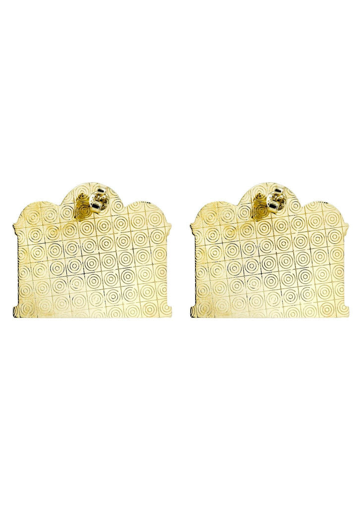 Last Supper 10K Yellow Gold Earrings | Appx 1 3/8 Inches Wide Gold Earrings For Men FROST NYC 