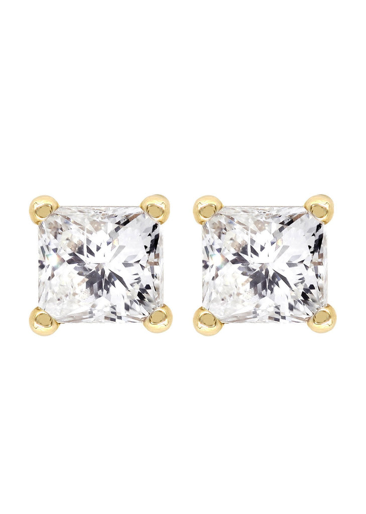 Princess Cut Diamond Stud Earrings For Men | 14K Yellow Gold | 1.05 Carats MEN'S EARRINGS FROST NYC 