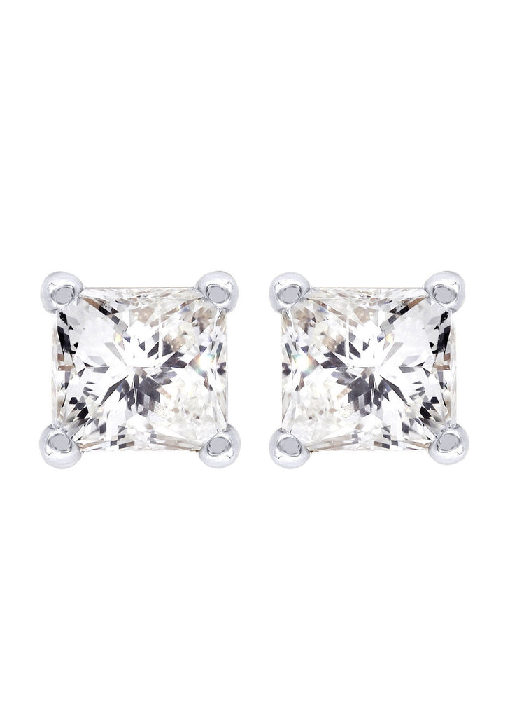 Princess Cut Diamond Stud Earrings For Men | 14K White Gold | 0.45 Carats MEN'S EARRINGS FROST NYC 